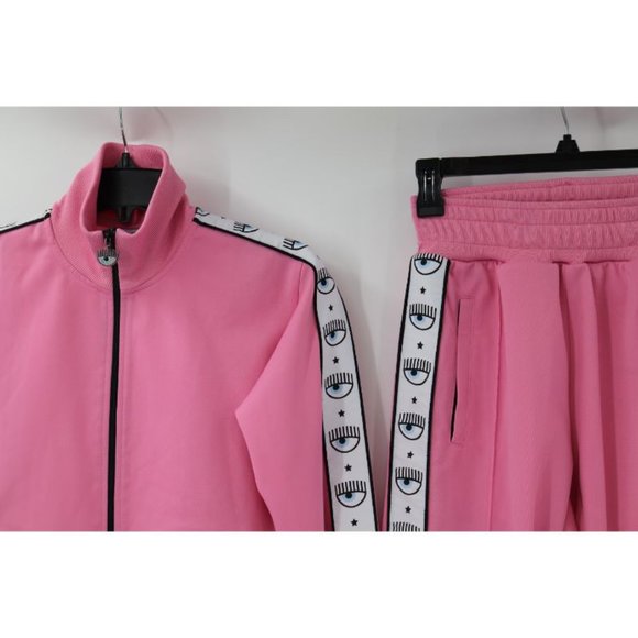 Chiara ferragni tracksuit womens Medium two piece jacket pants pink flirting eye - Picture 2 of 16